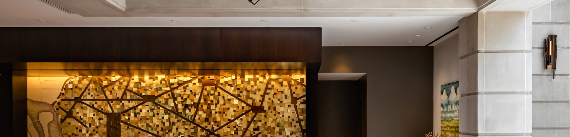 The opulent lobby lounge of the Fairmont Washington DC Hotel.